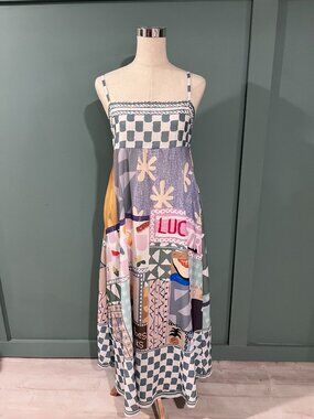 Mixed Print Flowy Maxi Dress